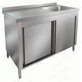 Стол закрытый с одной моечной ванной НСЗК1М-10/7БП(БЛ)