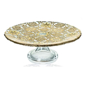 Подставка для торта на ножке IVV ARABESQUE 26 см (золотая отделка)