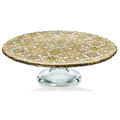 Подставка для торта на ножке IVV ARABESQUE 32 см (золотая отделка)