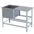 Ванна сварная, встроенная в островной стол без бортов ВСО 15*6/5 (нерж.)