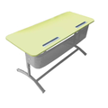 Стол ученический "Асташка -2" двухместный регулируемый, объемный фронтон, с регулировкой наклона столешницы, №2-4, 4-6