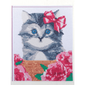 Канва для вышивки крестиком "Котенок в корзинке", 25*20 см
