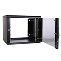 Шкаф телекоммуникационный настенный разборный 6U (600х350) дверь стекло черный