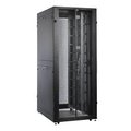 Шкаф серверный ПРОФ напольный 48U (800х1200) дверь перфорированная задние двойные перфорированные черный в сборе