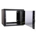 Шкаф телекоммуникационный настенный разборный 12U (600х650) дверь стекло черный