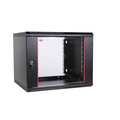 Шкаф телекоммуникационный настенный разборный 15U (600х650) дверь стекло черный