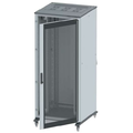 Шкаф напольный 24U 600х1200 двери стекло/сплошная укомплектован вводом и заглушками RAL9005
