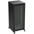 Шкаф напольный 42U 600х800 двери стекло/сплошная, укомплектован вводом и заглушками RAL 9005