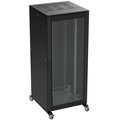 Шкаф напольный 42U 800х800 двери стекло/сплошная, укомплектован вводом и заглушками RAL 9005