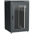 Шкаф сетевой 19 LINEA N 28U 800х800мм стеклянная передняя дверь задняя металлическая серый
