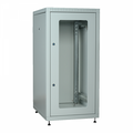 Шкаф LINEA E 24U 600х600мм двери 2шт стекло и металл серый