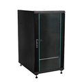 Шкаф напольный 19дюйм 18U 896х800х600мм(ВхШхГ)дверь стекл с бок вставк черный