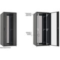 Шкаф напольный 19дюйм 45U 2096х800х1000мм(ВхШхГ)перед и задн двери сталь черный