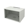 Шкаф настенный 19 дюймовый SJ2 6U 337x600х500 со стальной дверью серый