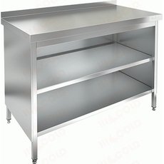 Стол пристенный, с бортом закрытый с трёх сторон, с полкой НСЗО-1З/6Б