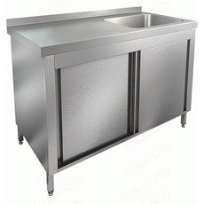 Стол закрытый с одной моечной ванной НСЗК1М-10/7БП(БЛ)