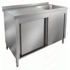 Стол закрытый с одной моечной ванной НСЗК1М-12/6БП(БЛ)