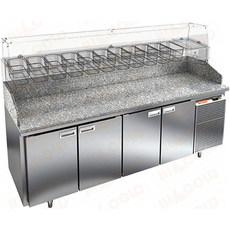 Стол холодильный для пиццы HiCold PZ3-1111/SN (каменная столешница под витрину)