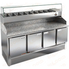 Стол холодильный для пиццы HiCold PZE3-1111/GN (каменная столешница под витрину)