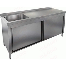 Стол закрытый с одной моечной ванной НСЗК1М-17/7БП(БЛ)