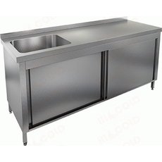 Стол закрытый с одной моечной ванной НСЗК1М-18/7БП(БЛ)