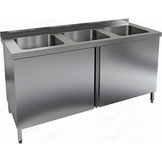 Стол закрытый с тремя мойками НСЗ3М-16/7Б