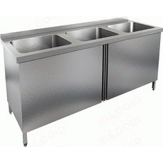 Стол закрытый с тремя мойками НСЗ3М-18/7Б