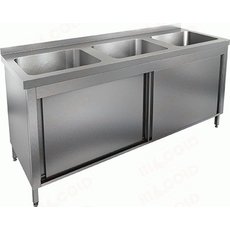 Стол закрытый с тремя мойками НСЗК3М-18/7Б