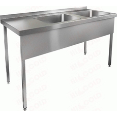 Ванна моечная цельнотянутая НСО2М-16/7Б с двумя мойками