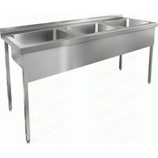 Ванна моечная цельнотянутая НСО3М-18/7Б с тремя мойками