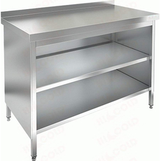 Стол пристенный, с бортом закрытый с трёх сторон, с полкой НСЗО-9/7Б