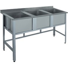 Ванна моечная ВМ3-18/7Б с тремя емкостями и бортом