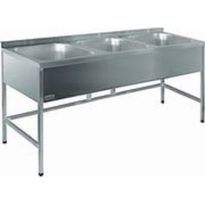 Ванна моечная ВВ3/553-18/7БН с тремя цельнотянутыми емкостями