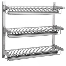 Полка для сушки тарелок ПСТ-3 (3 кассеты, 110 тарелок, с лотком для сбора воды)