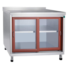 Стол-тумба купе СТК-2Д (двери-ламинат со стеклом, подсветка)