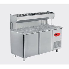 Холодильный стол для пиццы и салатов Fornazza (с гранитной столешницей, 2 двери, 300 л)