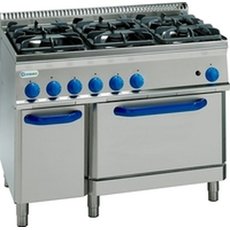 Плита 6-конфорочная 700 серии Tecnoinox PF105GG7 ГАЗ