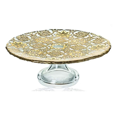 Подставка для торта на ножке IVV ARABESQUE 26 см (золотая отделка)