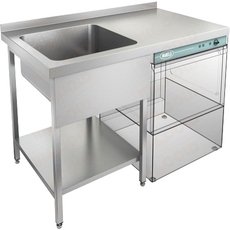 Моечная ванна НСО1МП-12/7БЛ с крылом под посудомоечную машину, мойка слева