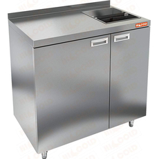 Стол для кофемашин с отверстием и бортом HiCold НБМКМО-10/5Б