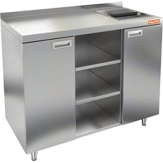 Стол для кофемашин с отверстием и бортом HiCold НБМКМО-12/7Б