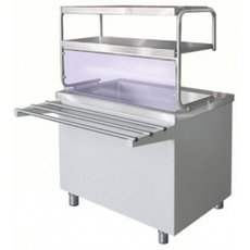 Прилавок для вторых блюд Iterma МЭ-2-1200/900 (с направляющей и полкой)
