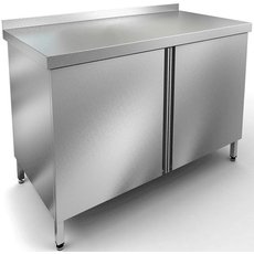 Стол-тумба пристенный (с бортом) СТРП 12*6 (нерж.)