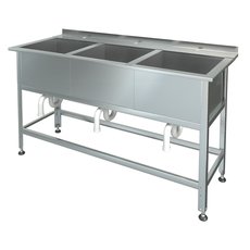 Ванна моечная сварная с бортом и полкой под смеситель ВМП 3/5 (оц.)