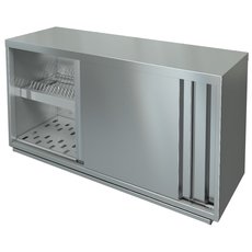Полка-шкаф закрытая ПТЗ-8*4 для сушки тарелок и стаканов, дверки-купе