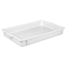 Лоток для теста 650х430х80 мм (без крышки, белый полипропилен)
