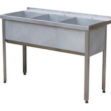 Ванна моечная ВМБЦ 32/45 (сварная, 3 секции, с бортом)