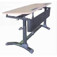 Ламифорка - 2" Двухместное учебное место-трансформер, объемный фронтон, с регулировкой наклона столешницы,полуавтоматическая регулировка роста - ГАЗОВЫЙ ЛИФТ, №2-6