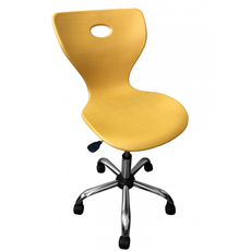 Стул ученический на газовом лифте НА КОЛЕСАХ с цельным пластиком ДВУХСЛОЙНЫМ ДЫШАЩИМ