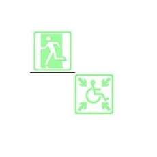 Тактильный знак светонакопительный (пиктограмма, номер и пр.) 100х100 мм, рельефный, пластик. Яркость после свечения 170mcd/м2